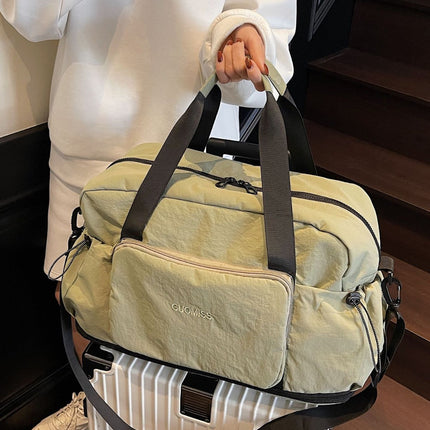 Cross-border Quick-drying Large-capacity Travel Bag Women's Expandable Dry-wet Separate Sports Fitness Bag Oxford Cloth Storage Luggage