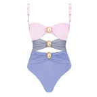 Pink Stitching Swimsuit / S