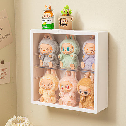 Labubu Display Box Wall Hanging Labubu Vinyl Doll Storage Box Cotton Doll Plush Toy Transparent Doll Cabinet