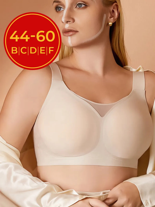 Foreign Trade Cross-Border Plus-Size Underwear, Anti-Exposure Full Cup Bra for Large Breasts, Anti-Sagging Bra, European and American Seamless Bra