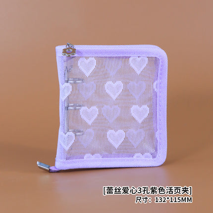 Star-chasing storage loose-leaf hand ledger case zipper bag PVC loose-leaf notebook detachable A5A6M5 small three-hole