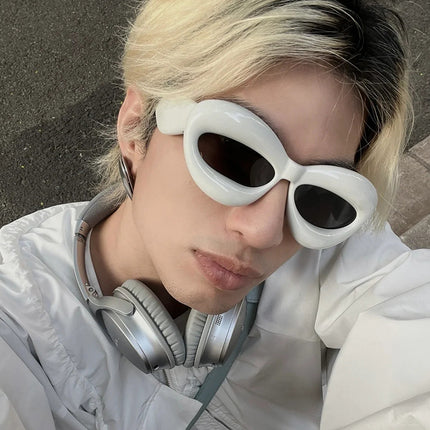 Personalized Cat-Eye Sunglasses 2022 New Style Personalized Ins Candy-Colored Sunglasses Versatile Alien Sunglasses