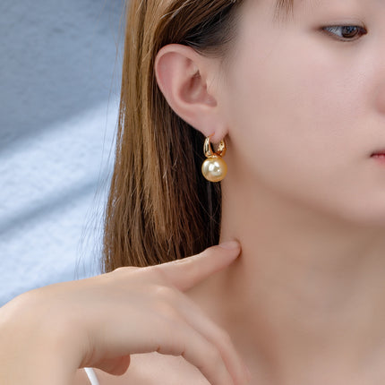 Shijia Pearl Ear Button Earrings Retro French Style Internet Popular Niche Chic Button Earrings High-end 2025 Light Luxury