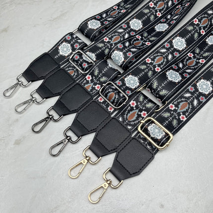 New Cross-Border Adjustable Mobile Phone Lanyard Crossbody Single Long Shoulder Strap Hanging Neck Hanging Chain Pattern Retro Webbing Bag Strap