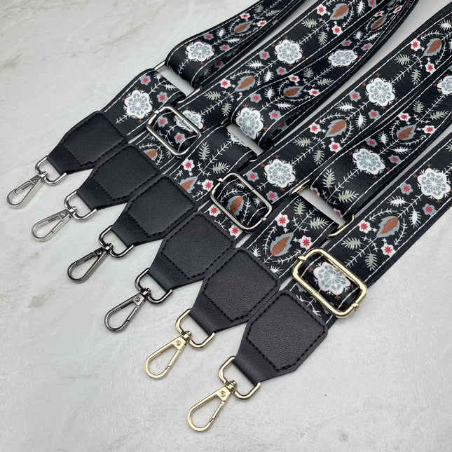 New Cross-Border Adjustable Mobile Phone Lanyard Crossbody Single Long Shoulder Strap Hanging Neck Hanging Chain Pattern Retro Webbing Bag Strap