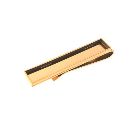 Titanium Steel Creative Jewelry Tie Clip DIY Personalized Clothing Empty Holder Clip Gold Groove Metal Tie Clip in stock