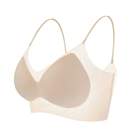 Herbal Same Style Intimates Summer Semi-fixed Cup Sling Beautiful Back Ultra-thin Breathable Push-up Seamless Cool Ice Skin Bra
