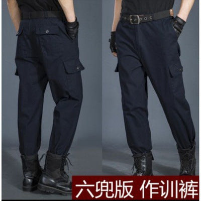 Summer Security Pants Men's Black Summer Wear-resistant Work Clothes Pants Autumn and Winter Tactical Pants Combat Pants Training Pants