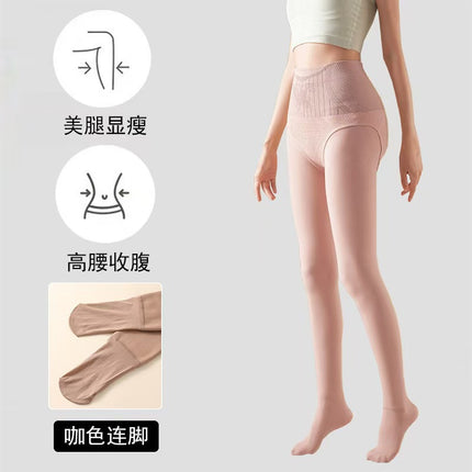 Flower fairy water light socks high waist abdomen leggings autumn and winter light leg artifact fleece-lined naked sense pantyhose manufacturers wholesale
