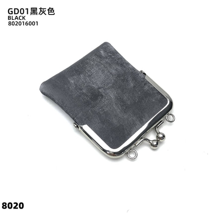 Satin Single Piece Mini Genuine Leather Coin Purse Lipstick Small Bag Buckle Storage Bag Open Buckle Crossbody Headset Bag