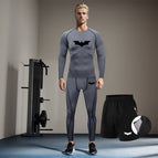 Gray bat black long-sleeved three-piece suit / S