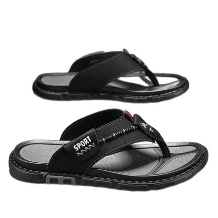 Cross-border summer plus size 46 flip-flops men's clip-on open-toe breathable Korean beach shoes home slippers manufacturers