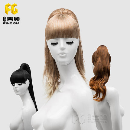 Find Giya wig props window model wearing wig display display black Brown high ponytail series