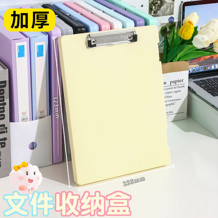 Plastic board folder file box copy writing board storage box A4 data box PP transparent office supplies finishing box