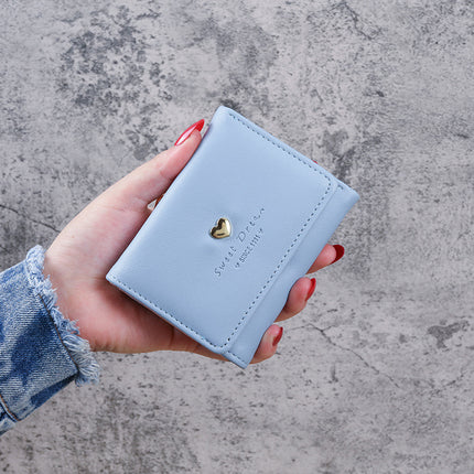 Factory wholesale short small tri-fold clip bag women's coin purse large capacity multi-function multi-card card wallet