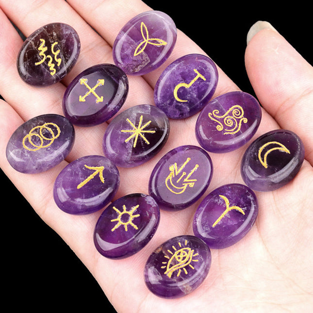 witches runes witch runes natural crystal agate semi-precious stone carvings such as nilune runes