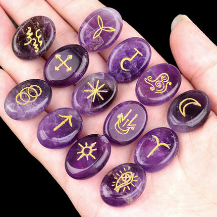 witches runes witch runes natural crystal agate semi-precious stone carvings such as nilune runes
