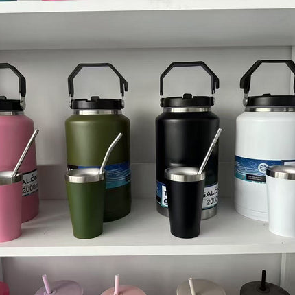 Cross-Border New 304 Stainless Steel Thermos Cup Large Capacity Ton Barrel Outdoor Portable Ice Bucket Wholesale