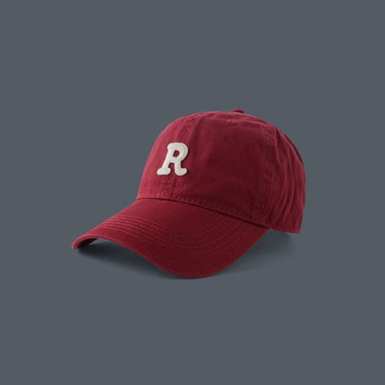 Baseball Cap Women's Summer Sunscreen Embroidered Letter R Deep Top Big Head Face Showing Small New Style Cap Sunshade Hat