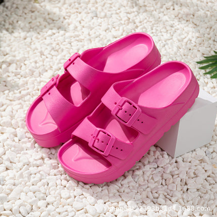 2025 New Thick-Soled Slippers Foreign Trade Eva Sandals Summer Women's Outdoor Indoor Sandals with Poop Feeling Dropshipping