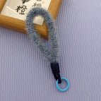 Plush lanyard / Pattern blue black gray