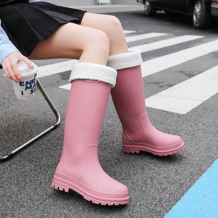 New High-Top Rain Boots for Women, Fashionable Outdoor Fishing Water Shoes, Waterproof and Non-Slip Long-Tube Rubber Shoes, Camping Work Rain Boots