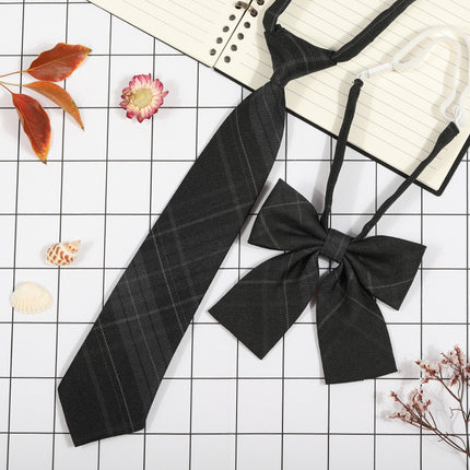 Japanese Plaid JK Tie Tie Set Women's College Style Graduation Photo Free Accessories Korean Style Bow Mariners Suit