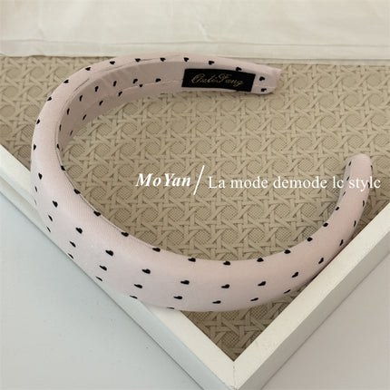 Korean-Style Fresh Heart-Shaped High Crown Wide Headband for Women, New Sponge Headband for Travel, Face Washing, and Hair Styling
