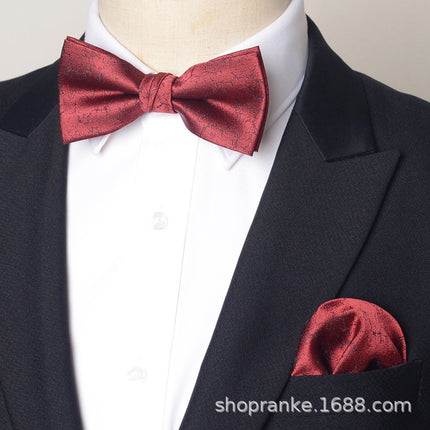 Bow Tie Men's Wedding Groom Best Man Formal Shirt Performance Brother Group Pattern Bow Tie Wedding Trendy Dress
