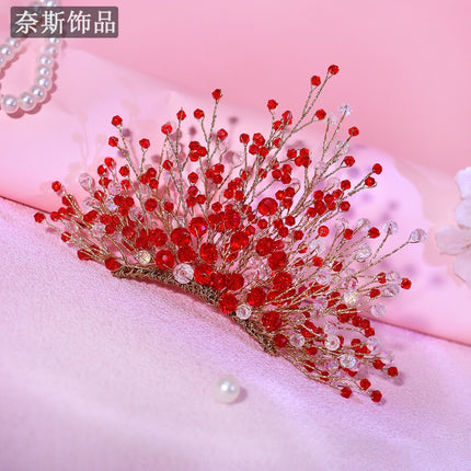 Naisa326 Colorful Crystal Wedding Dress Accessories Rhinestone Crown Wedding Bride Preparation Supplies Styling Headdress