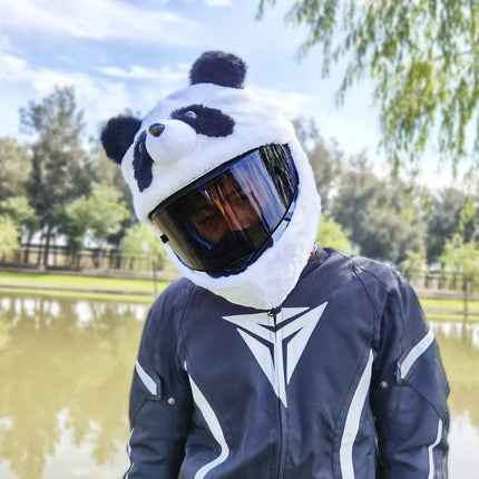 Cross-Border Motorcycle Funny Plush Hood Cute Street Plush Hood Protective Helmet Hood Cartoon