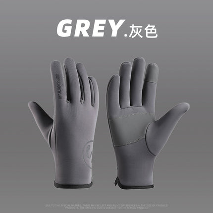 2025 Cross-Border Autumn and Winter Sports Velvet Windproof and Warm Men's and Women's Non-Slip Touch Screen Water-Repellent Cycling Cold-Proof Gloves