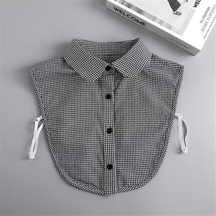 Spring Autumn Winter Holiday Collar All-match Sweater Decorative Plaid Fake Shirt New Arrival Pleated Collar Half High Collar Decorative Collar