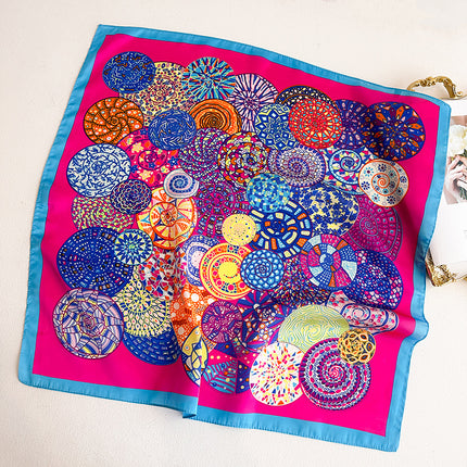 Simulated Silk Printed Silk Scarf for Women, Korean Cashew Leopard Print Headscarf, Four-Season Scarf, Professional Scarf Wholesale