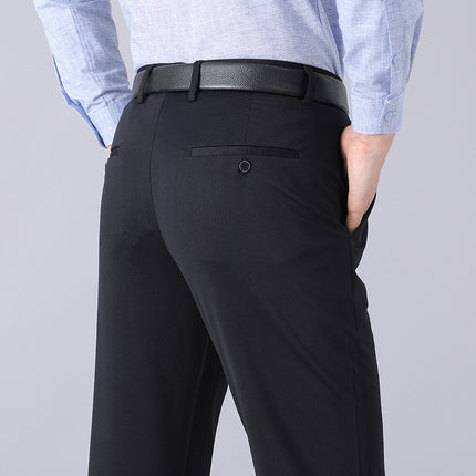 Cross-border Foreign Trade Business Men's Casual Pants Summer Thin Ice Silk Men's Pants Stretch Non-ironing Straight Pants Men's Pants