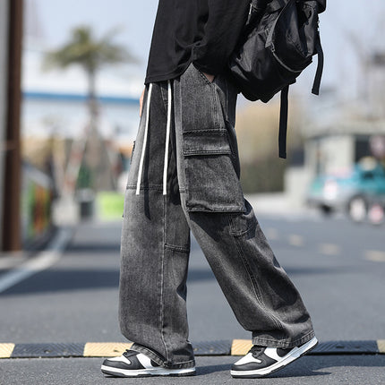Cargo Jeans Men's American Style Loose Youth Straight Pants Men's Pants New Spring and Autumn Casual Trousers
