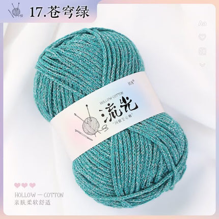Upgraded Bright Silk Hollow Cotton Hand-woven Hat DIY Bag Anti-pilling Glow Hollow Cotton Group