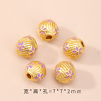 7. brushed purple flower beads