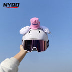 Pink hat cinnamon dog ears (helmet not included)