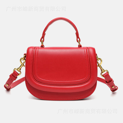 Zr Women's Bag 2025 Saddle Bag Chinese Red Women's Mini Flap Shoulder Handbag Cross-Border Trend