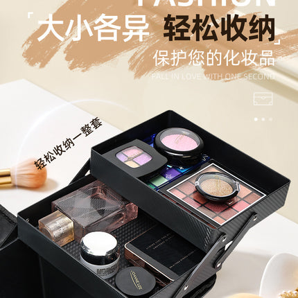New Storage Bag Plaid Large Capacity High-Level Makeup Brush Set Makeup Makeup Artist Portable Cosmetic Bag