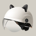 One size fits all / Summer helmet frosted white + summer helmet transparent mirror + accessories (rabbit ears black)