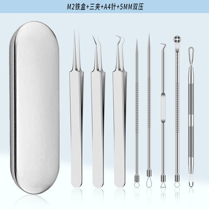 Stainless Steel Acne Clip Cell Clip Acne Needle Acne Squeeze Blackhead Whitehead Beauty Needle Multi-Piece Set Tool