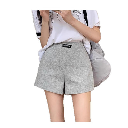 Gray Sports Shorts Women's Casual Loose Summer Hot Pants 2025 New Hot Style High Waist Slim Versatile Cycling Pants