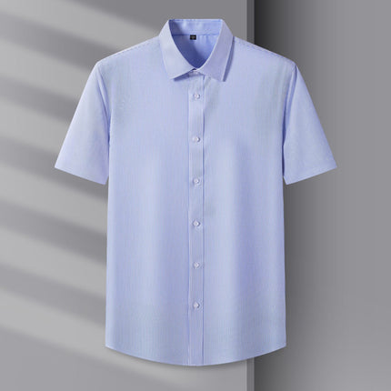 Counter Men's and Women's Summer Natural Modal Short-Sleeved White Shirt, No-Iron, Anti-Wrinkle, High-End Cool Cloud Shirt