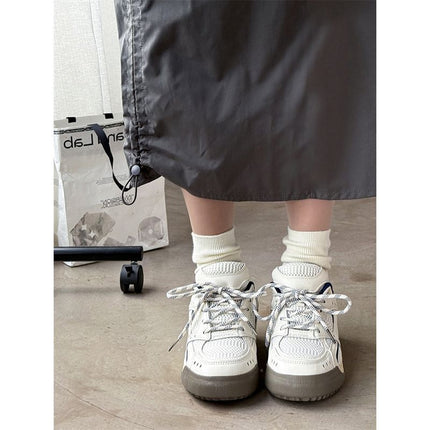 Lu Sanfan Breathable Mesh Sports Casual Shoes Women's Thick-Soled Student Versatile Super Hot Board Shoes 2025 New Shoes