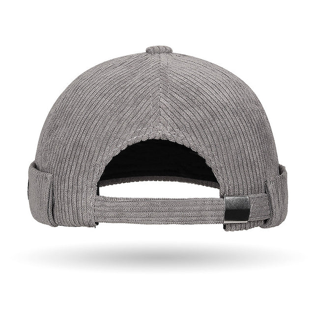 Cross-Border Corduroy Landlord Hat Autumn and Winter Hat for Men Japanese Style Solid Color Trendy Hip-Hop Melon Cap Niche Simple Tang Hat