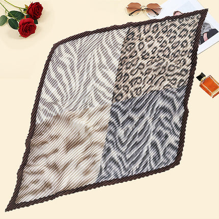 New wrinkled small square scarf female Korean imitation silk printed wrinkled small scarf Joker scarf decorative scarf wholesale