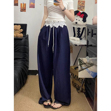 This Year's Popular Pants~ Lace Wide-Leg Pants for Women 2025 New Spring Straight Loose Yamamoto Pants