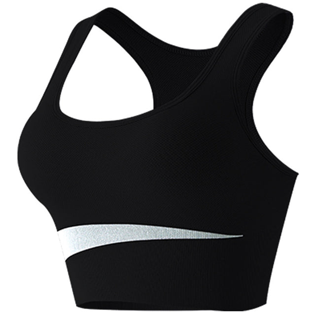 Contrast Color Beautiful Back Sports Bra for Women Without Rims Shock-Proof Vest Push-Up Fitness Running Yoga Quick-Drying Sports Bra